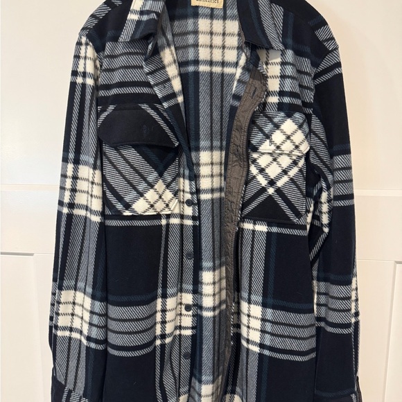 Wrangler Authentics Men's Long Sleeve Heavyweight Fleece Shirt in Total Eclipse - Picture 3 of 8